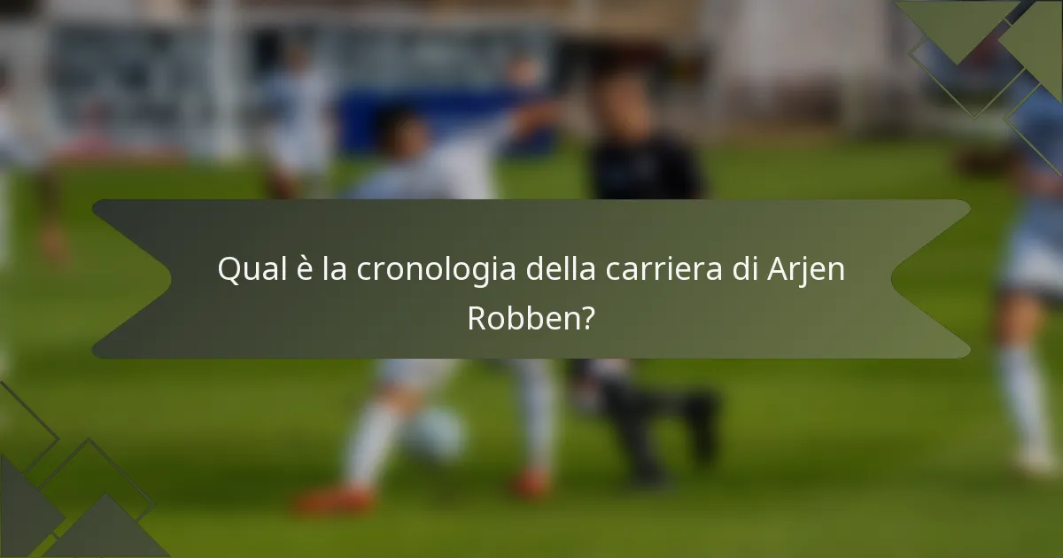 Qual è la cronologia della carriera di Arjen Robben?