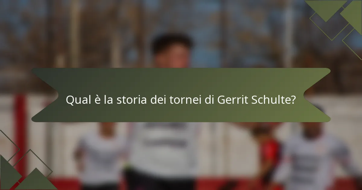 Qual è la storia dei tornei di Gerrit Schulte?
