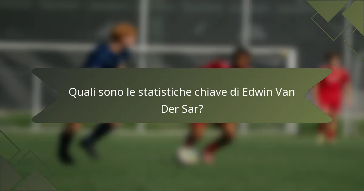 Quali sono le statistiche chiave di Edwin Van Der Sar?